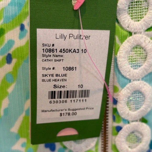 NWT Lilly Pulitzer Blue and Green Sleeveless Dress - Picture 8 of 10